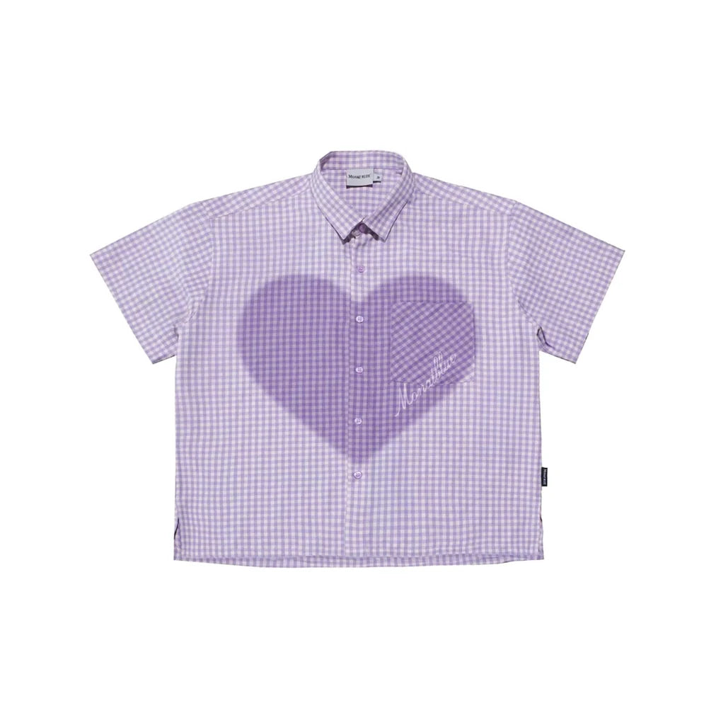 SHIRT 카로 퍼플 하트