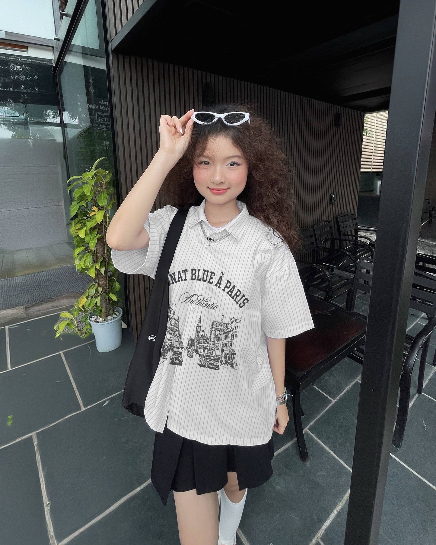 셔츠 박시 파리 옥스포드